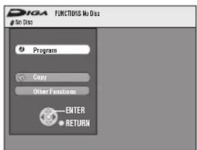 Diga FUNCTIONS No.0 No.0 Program Copy Other Functions ENTER RETURN