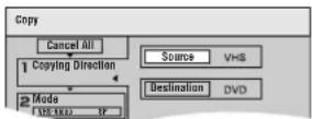 PANASONIC DMR-ES46 - Set the transfer (copying) direction. - 1