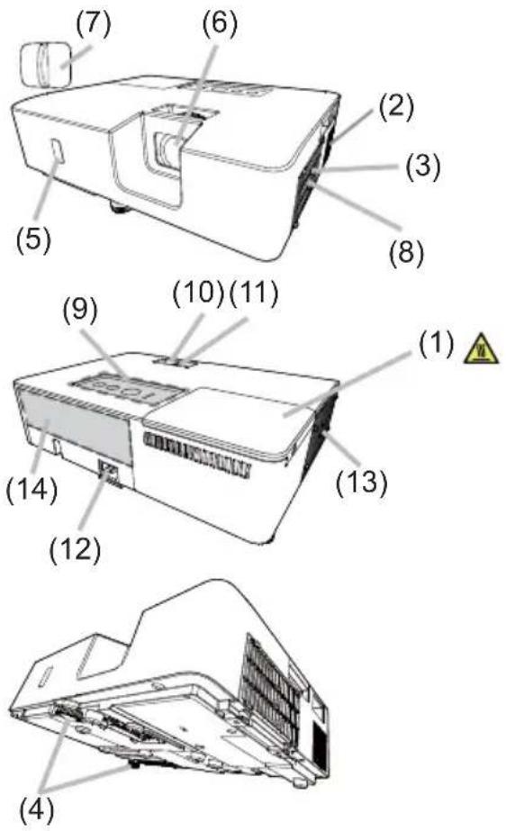 HITACHI CP-EW4051WN - Part names - 1