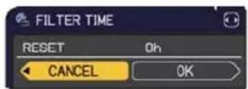 FILTER TIME RESET Oh CANCEL OK
