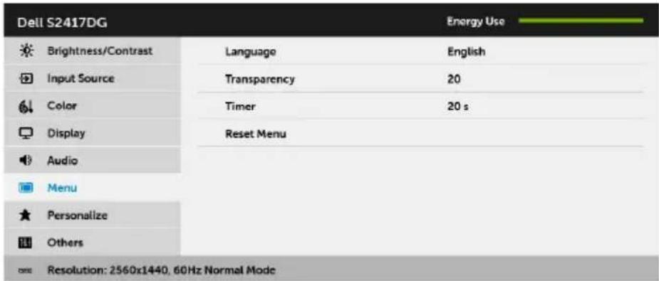 DELL S2417DG - Menu - 1