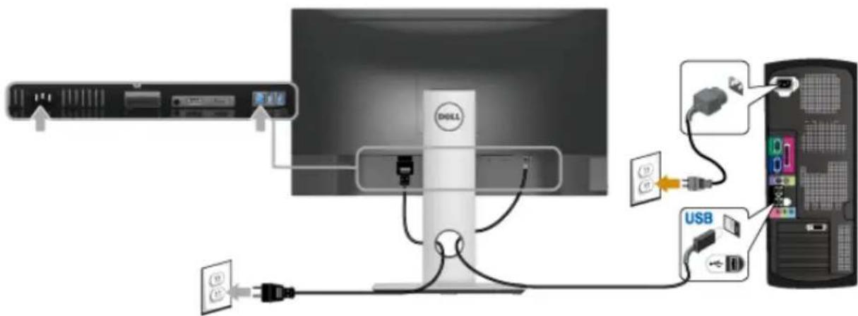 DELL S2417DG - Connecting the USB 3.0 cable - 1