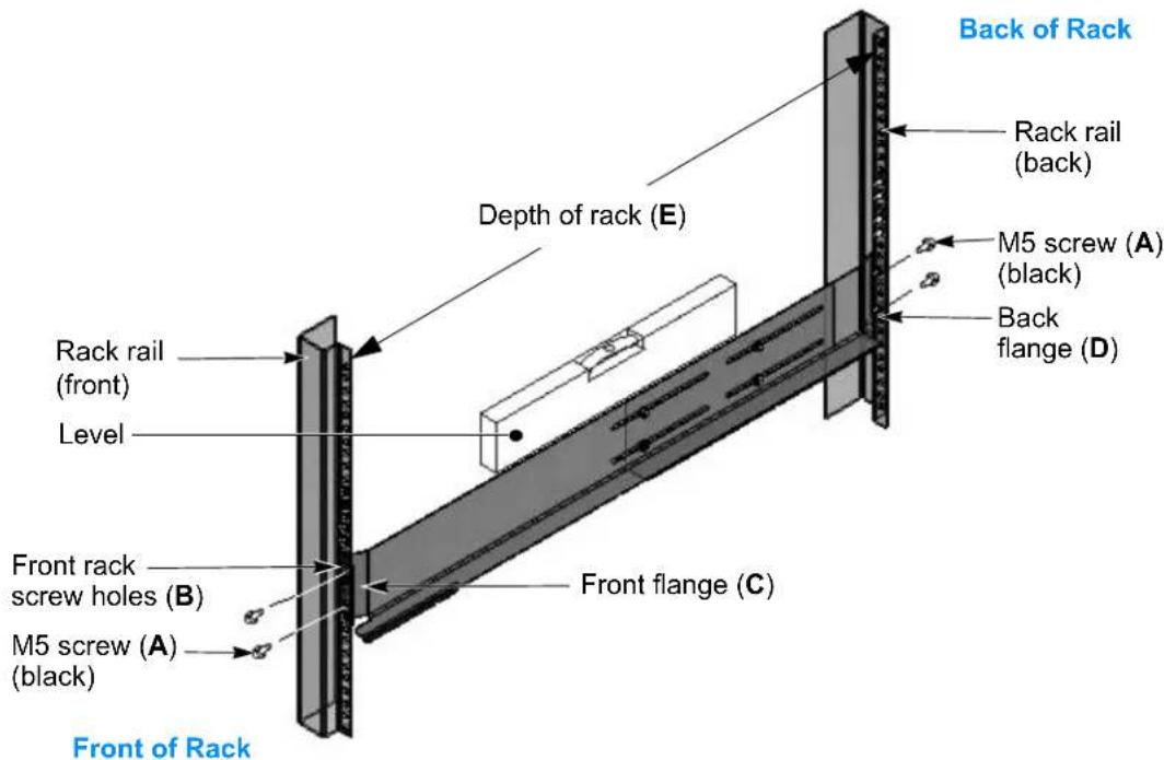 Tandberg Data 2450-LTO - ATTACHING THE RAILS TO THE RACK - 1
