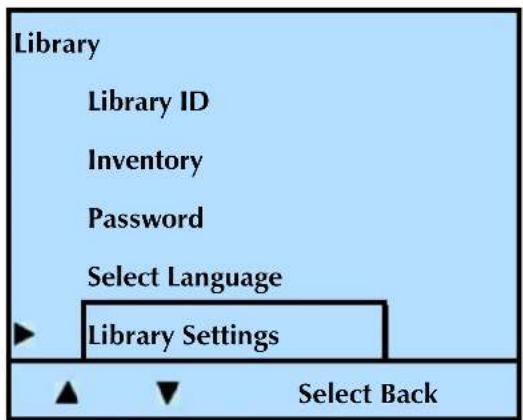 Tandberg Data 2450-LTO - VIEWING LIBRARY SETTINGS - 1
