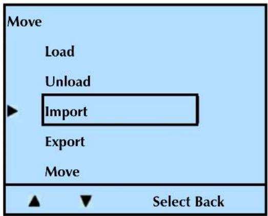 Tandberg Data 2450-LTO - IMPORTING CARTRIDGES THROUGH THE I/E PORT - 1