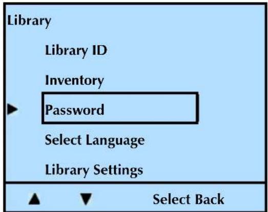 Tandberg Data 2450-LTO - Setting up an operator panel password - 1
