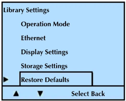 Tandberg Data 2450-LTO - RESTORING THE DEFAULT CONFIGURATION - 2