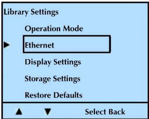 Tandberg Data StorageLibrary T24 - Enabling Network Addressing and Setting the Ethernet Addresses - 2