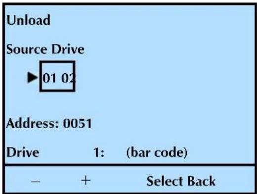 Tandberg Data StorageLibrary T24 - UNLOADING A CARTRIDGE FROM A TAPE DRIVE - 2