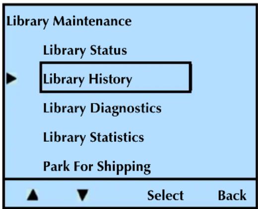 Tandberg Data StorageLibrary T24 - VIEWING LIBRARY HISTORY - 2