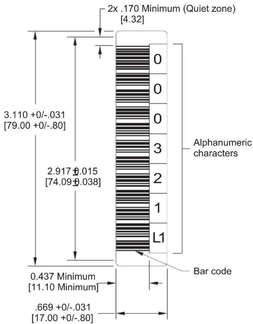 Tandberg Data LTO-6 - Label Dimensions - 1