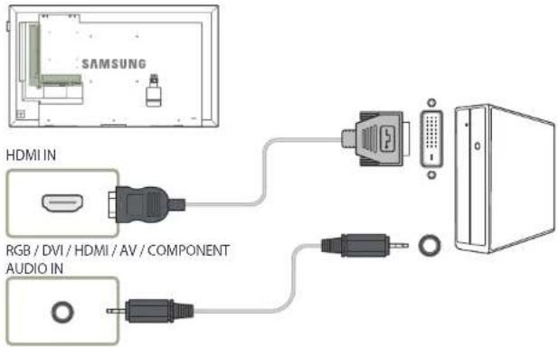 Hanwha SMT-4032A - Connection Using an HDMI-DVI Cable - 1