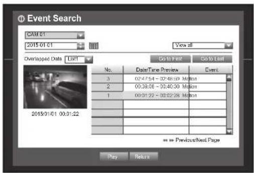 Hanwha SRD-1684 - Event Search - 1