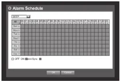 Hanwha SRD-1684 - Alarm Schedule - 1