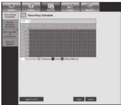 Hanwha SRD-1684 - Recording Schedule - 1