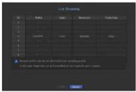 Hanwha QRN-810 - Live Streaming Setting - 1