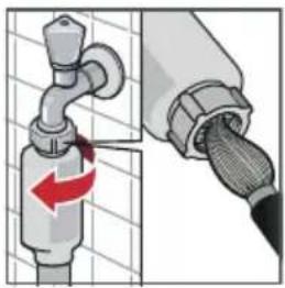 SIEMENS WM14Y540EE - First, release water pressure in the supply hose: - 1