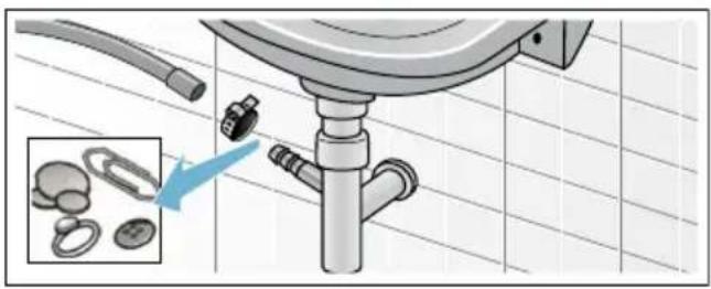 BOSCH WAE28378EX - Ablaufschlauch am Siphon verstopft - 1