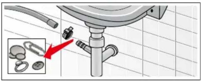 BOSCH WAE283SL - Ablaufschlauch am Siphon verstopft - 1