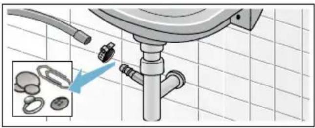 SIEMENS WM14E427EX - Ablaufschlauch am Siphon verstopft - 1