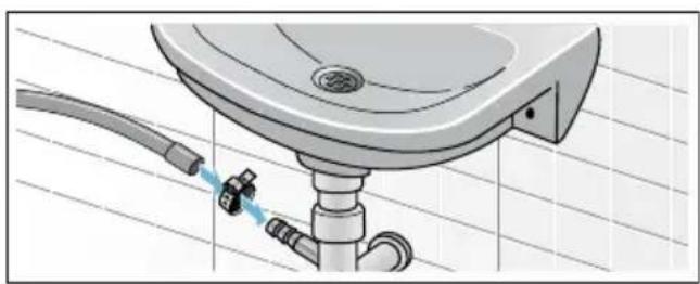 SIEMENS WM14E4S3AT - ■ Ablauf in einen Siphon - 1