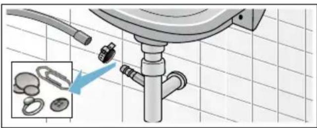 SIEMENS WM14E4S3AT - Ablaufschlauch am Siphon verstopft - 1