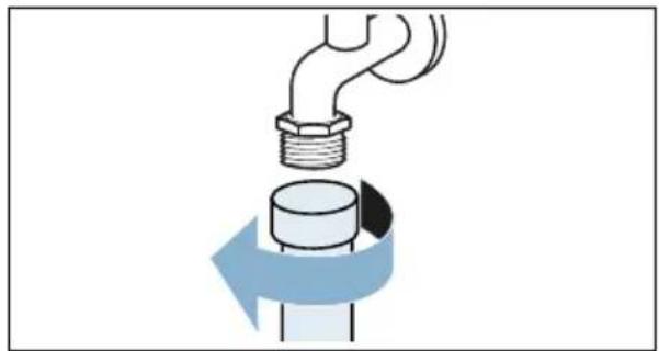 BOSCH WAYH8748 - Sieb am Wasserhahn wie folgt reinigen: - 1