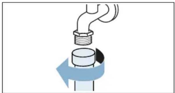 BOSCH WAN28040 - Sieb am Wasserhahn wie folgt reinigen: - 1