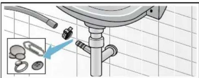 BOSCH WAWH8550 - Ablaufschlauch am Siphon verstopft - 1