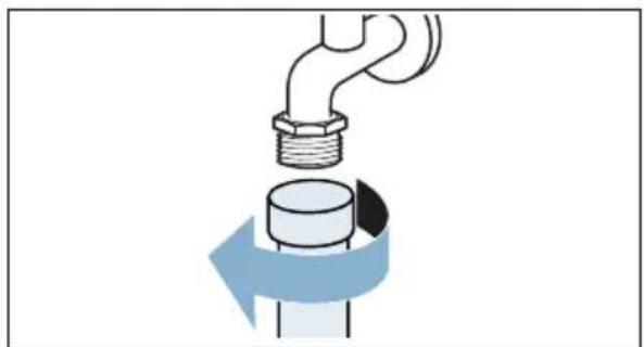 SIEMENS WM14G491 - Sieb am Wasserhahn wie folgt reinigen: - 1