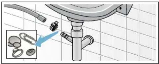 SIEMENS WM14E270EX - Ablaufschlauch am Siphon verstopft - 1