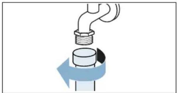 SIEMENS WM14G490 - Sieb am Wasserhahn wie folgt reinigen: - 1
