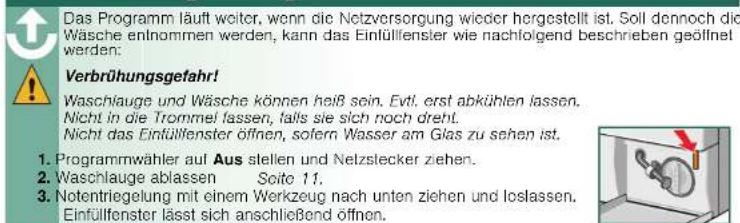 SIEMENS WM16S750 - Notentriegelung z.B bei Netzausfall! - 1