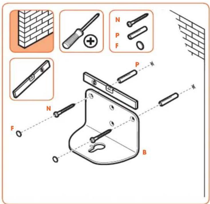 Technical diagram illustrating screwdriver installation with labeled parts and cross-sectional views