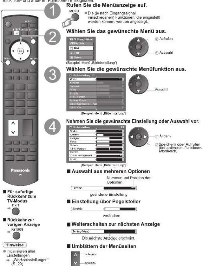 PANASONIC TH-D42PN73E - Gebrauch der Menüfunktionen - 1