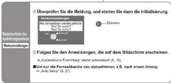 PANASONIC TH-D42PN73E - Wiederherstellen des Auslieferungszustands - 2