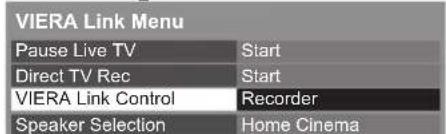 PANASONIC TX-P65VT30B - Select [VIERA Link Control] - 1