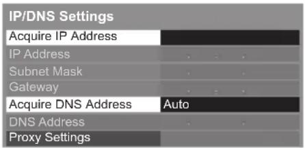 PANASONIC TX-P65VT30B - ■ [Acquire IP Address] / [Acquire DNS Address] - 1