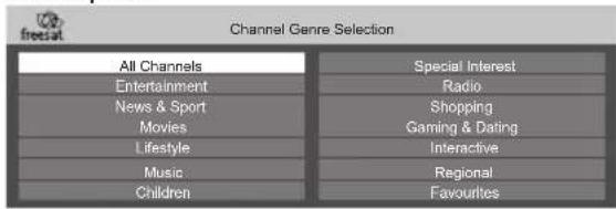 PANASONIC TX-P65VT30B - Select the genre and view TV Guide - 1