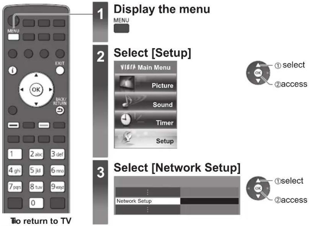 PANASONIC TX-P65VT30B - Network Setup - 1