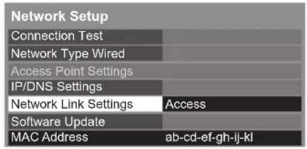 PANASONIC TX-P65VT30B - Select [Network Link Settings] 2 Select the items and set - 1