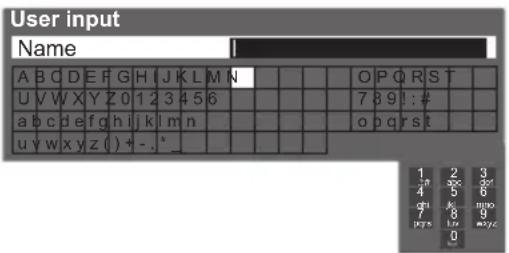 PANASONIC TX-P65VT30B - Characters table for numeric buttons - 1