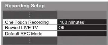 PANASONIC TX-P65VT30B - Select [One Touch Recording] or [Rewind LIVE TV] - 1