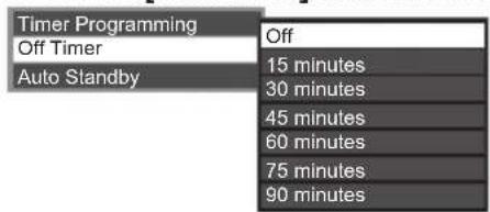 PANASONIC TX-P65VT30B - Select [Off Timer] and set the time - 1