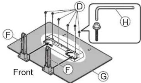 PANASONIC TX-P65VT30B - Assembling the pedestal - 2