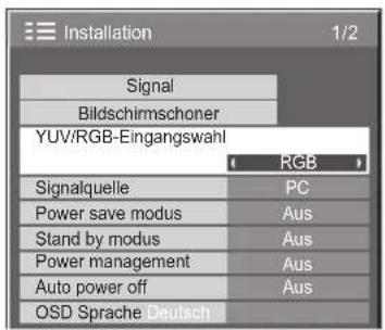 PANASONIC TH-65PF11EK - Wahl von YUV/RGB IN Signalen - 1