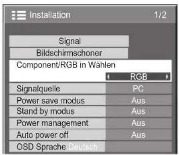 PANASONIC TH-65PF11EK - Wahl von Component/RGB IN Signalen - 1
