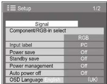 PANASONIC TH-58PH10BK - Setting RGB sync signal: - 1