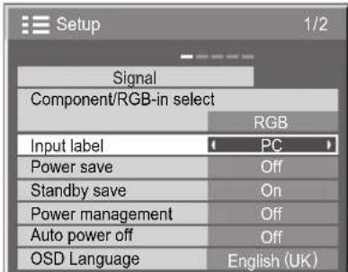 PANASONIC TH-58PH10BK - Customizing the Input labels - 2