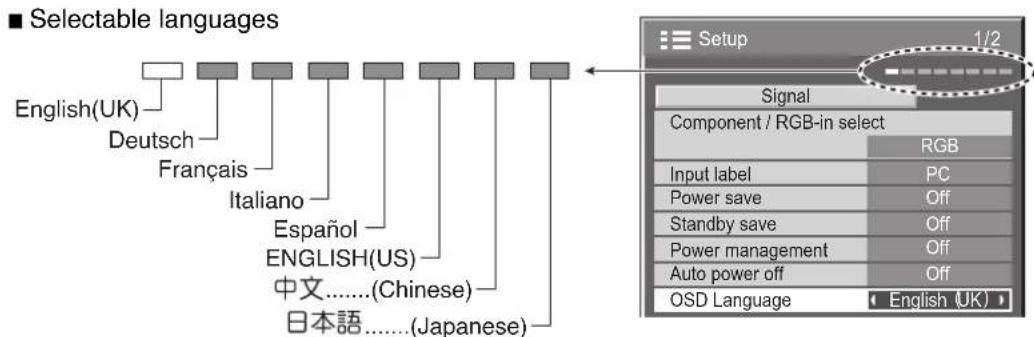 PANASONIC TH-50PHD7WS - Selecting the On-Screen Menu Language - 2